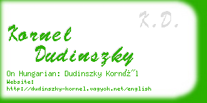 kornel dudinszky business card